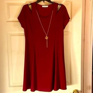 AKA Posh, Burgundy formal dress, with removable necklace.